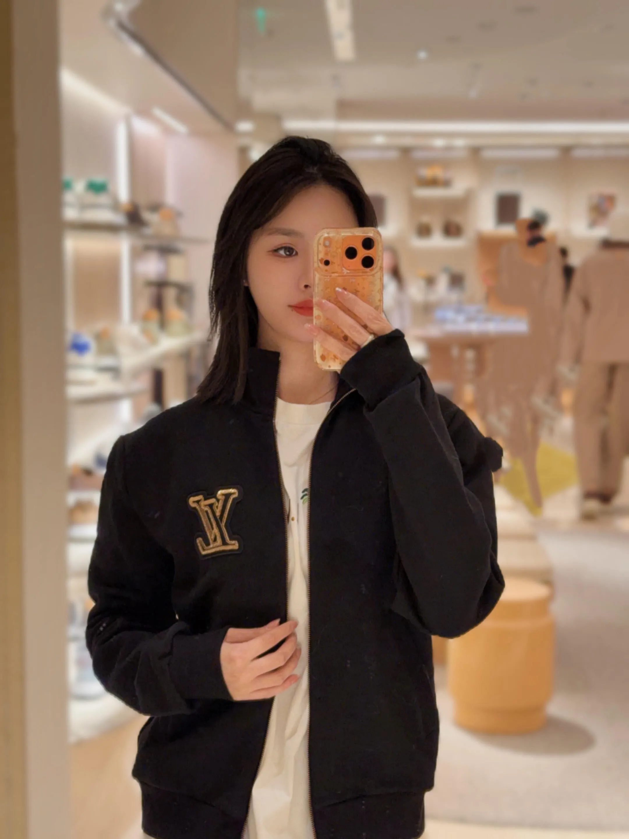 Louis Vuitton/Louis Vuitton Gold sequin logo embroidered jacket jacket